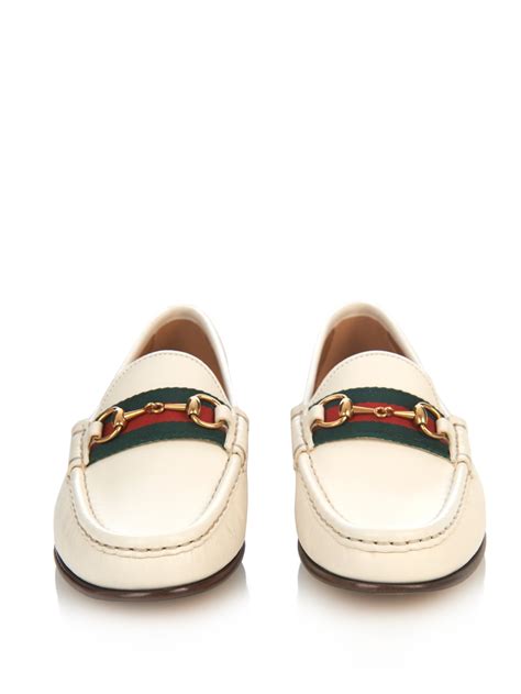 gucci white horsebit loafers|gucci horsebit loafers women's.